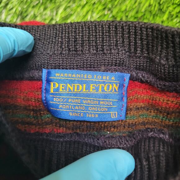 VTG 90s Pendleton Wool Sweater Mens L Cropped Boxy Fit Gorpcore USA - Picture 10 of 10
